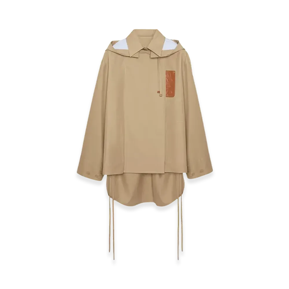 LOEWE Women's Hooded Parka in Cotton Sweet "Sweet Caramel"