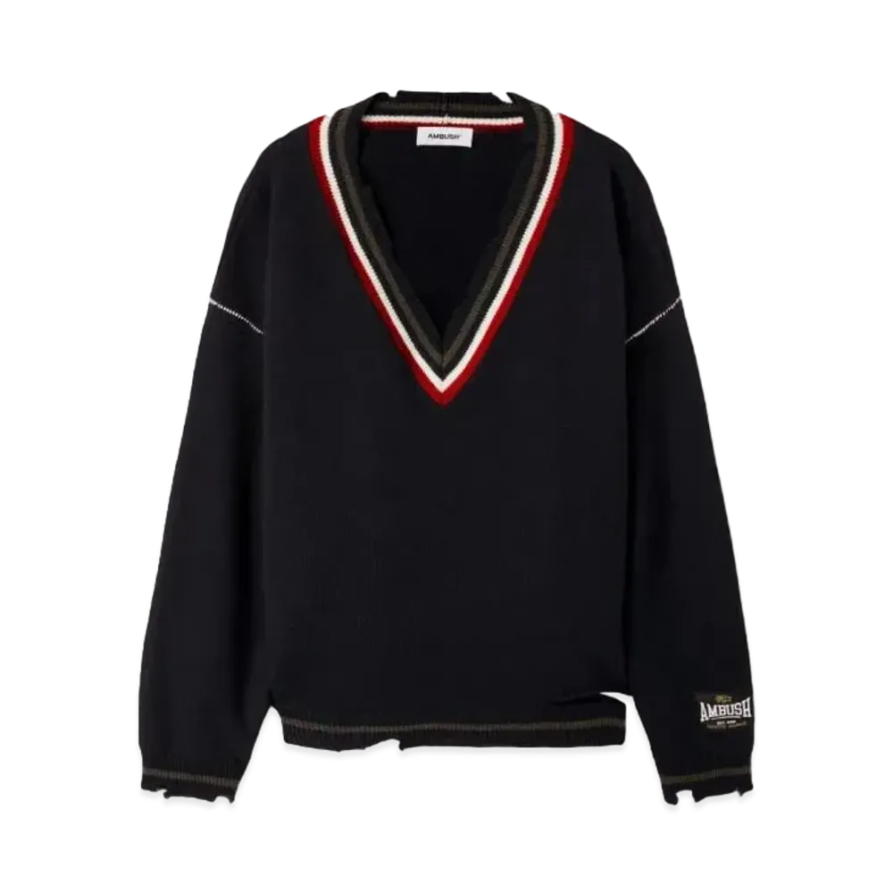 AMBUSH Dangled Rib Knit V Neck "Navy"