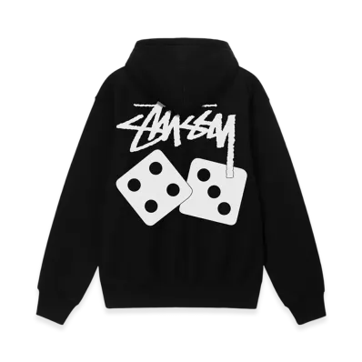 Stussy Dice Pigment Dyed Hoodie "Black"