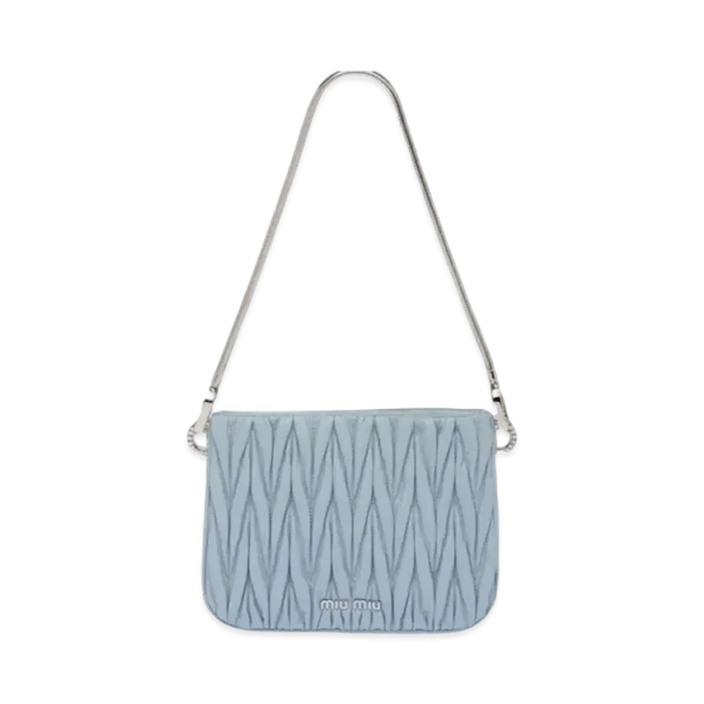 MIU MIU Miu Sashimaterassenapa Leather Handbag "Sky Blue"