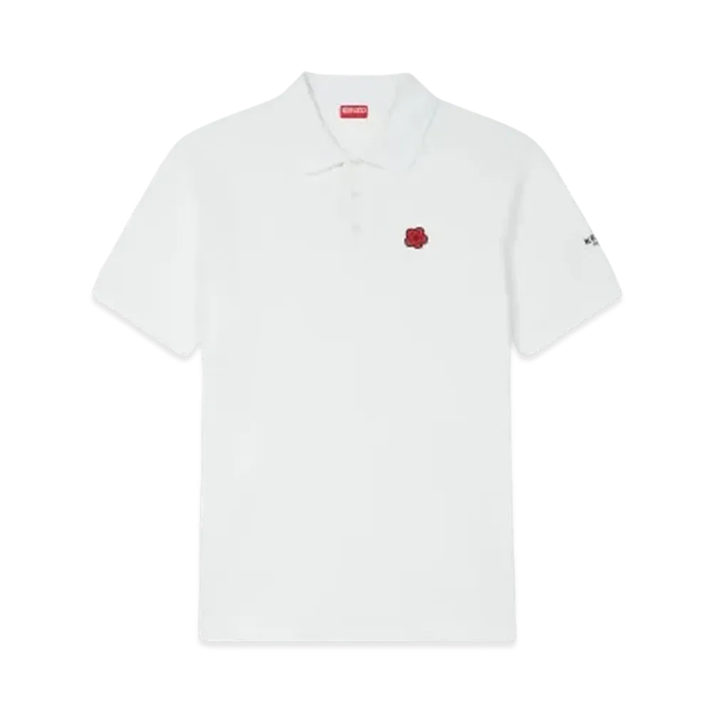 KENZO 'BOKE FLOWER' Embroidery Slim Polo "White"