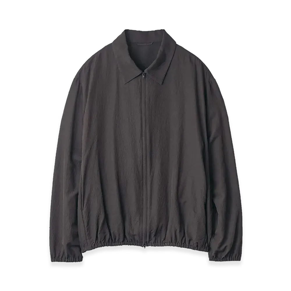 ssstein Wool Silk Collared Zip Jacket "Dark Charcoal"
