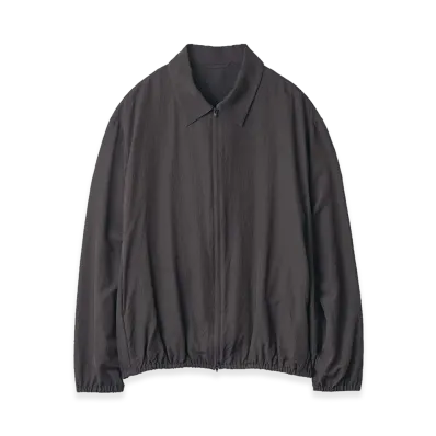 ssstein Wool Silk Collared Zip Jacket "Dark Charcoal"