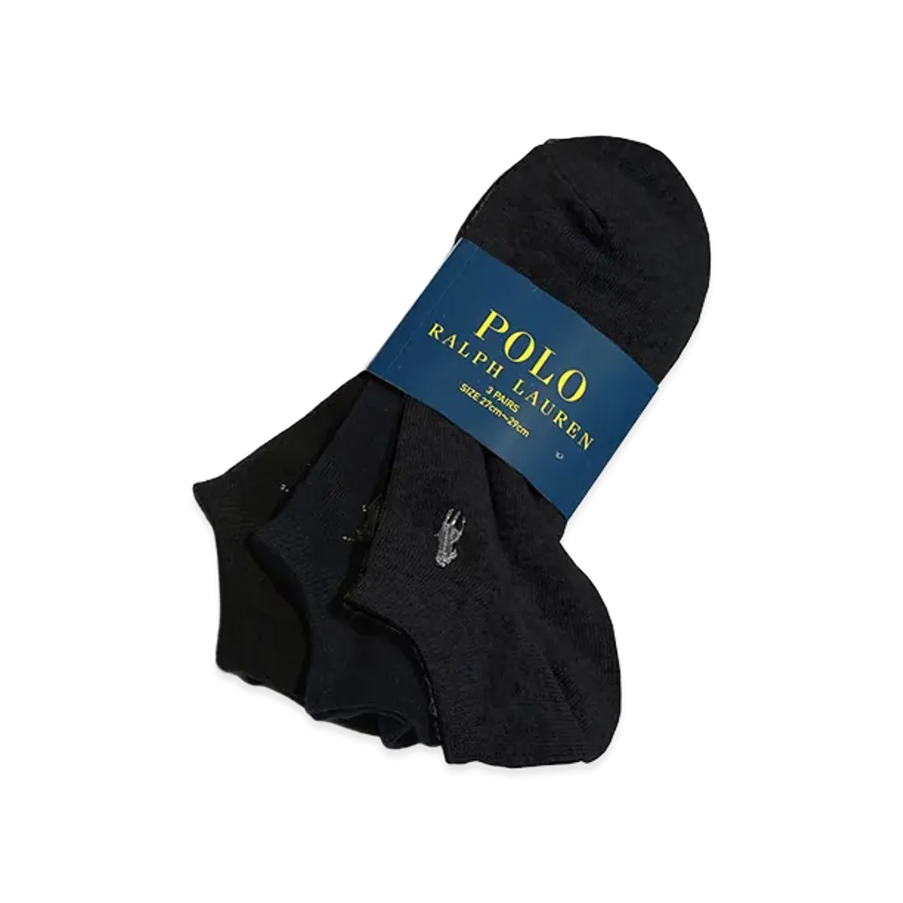 Polo Ralph Lauren One-Point Logo Ankle Socks 3-Pack "Black"
