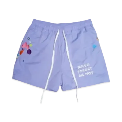 MAYO PAINT Embroidery Shorts "PURPLE"