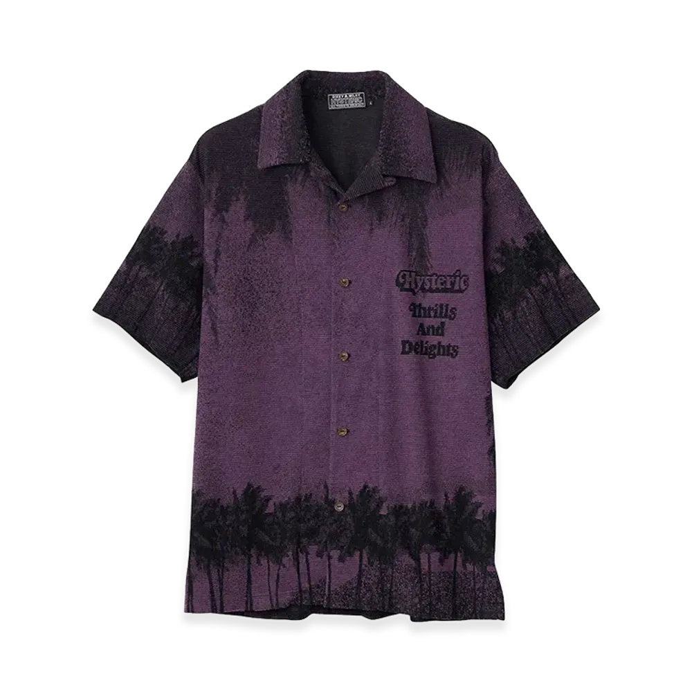 HYSTERIC GLAMOUR Thrills And Delights Jacquard Shirt "Purple"