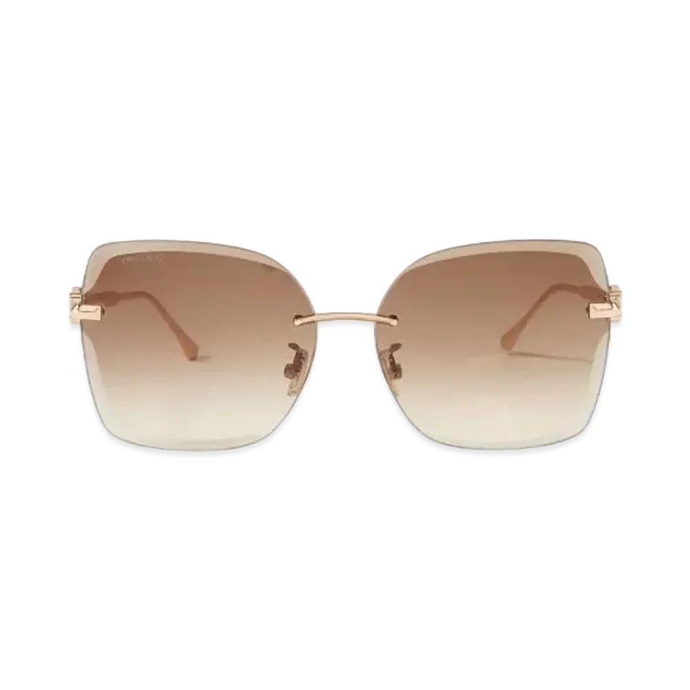 Jimmy Choo Corin Metal Square Sunglasses With Shaded Lenses "Brown/Copper Gold"