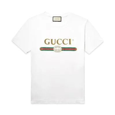 GUCCI Oversize Washed T-shirt With Gucci Logo "White"