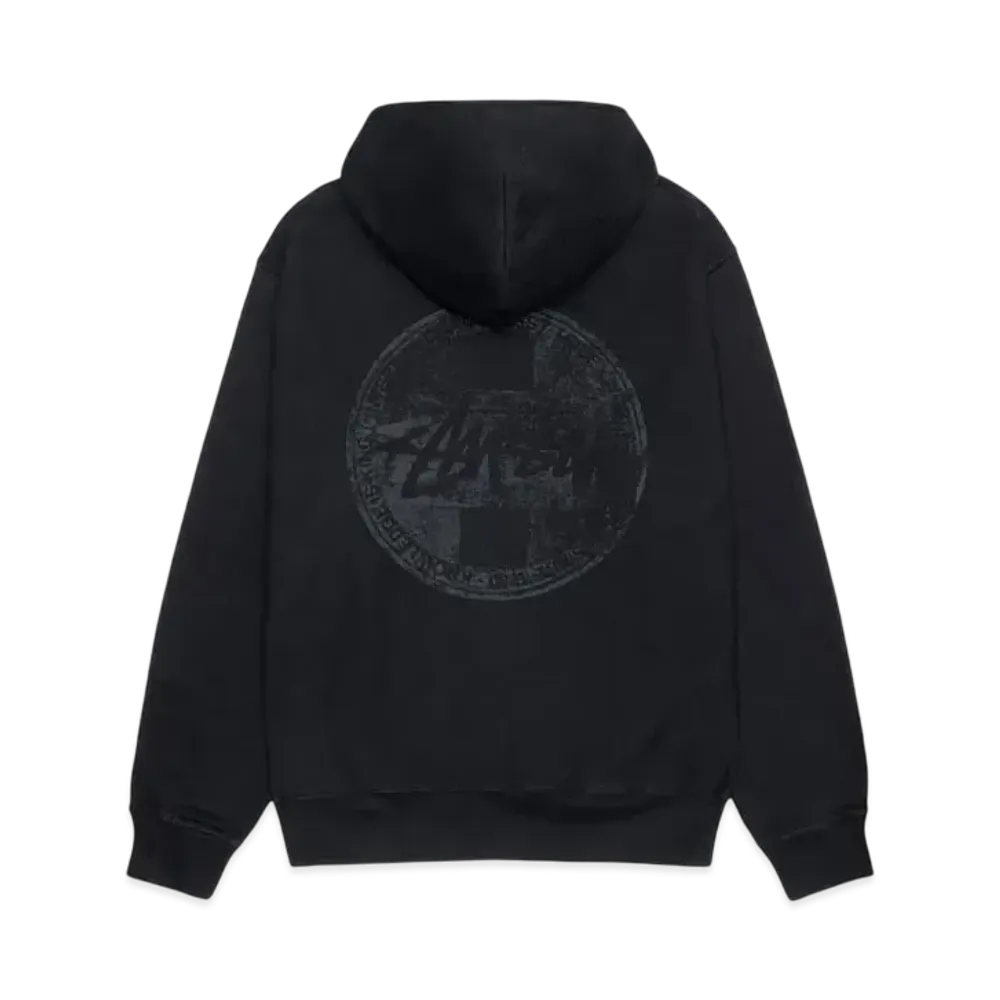 Stussy Dot Stamp Hoodie Pigment Dyed "Black"