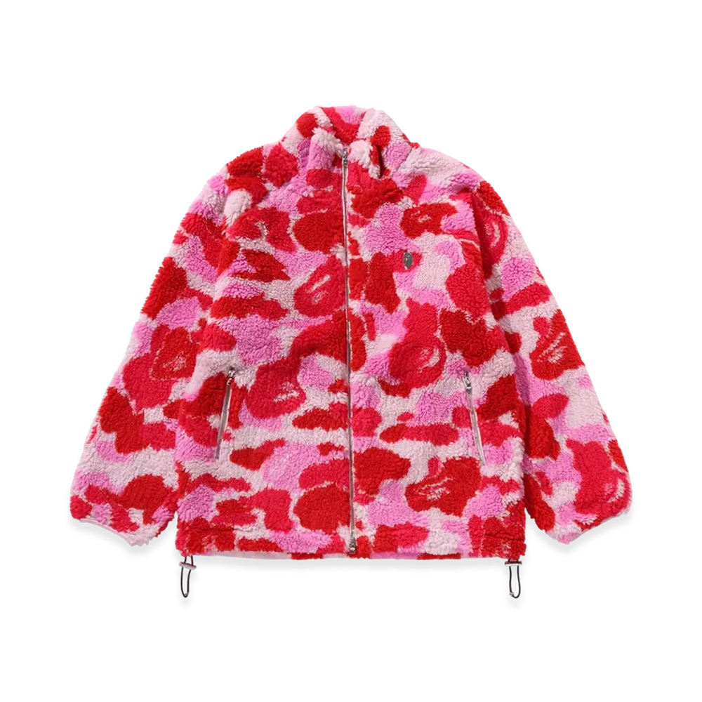 A BATHING APE Metal One Point Boa Jacket "Pink"
