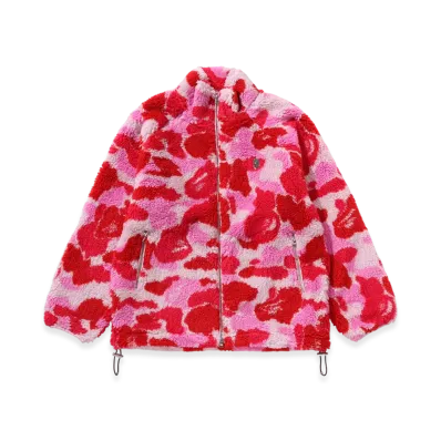 A BATHING APE Metal One Point Boa Jacket "Pink"