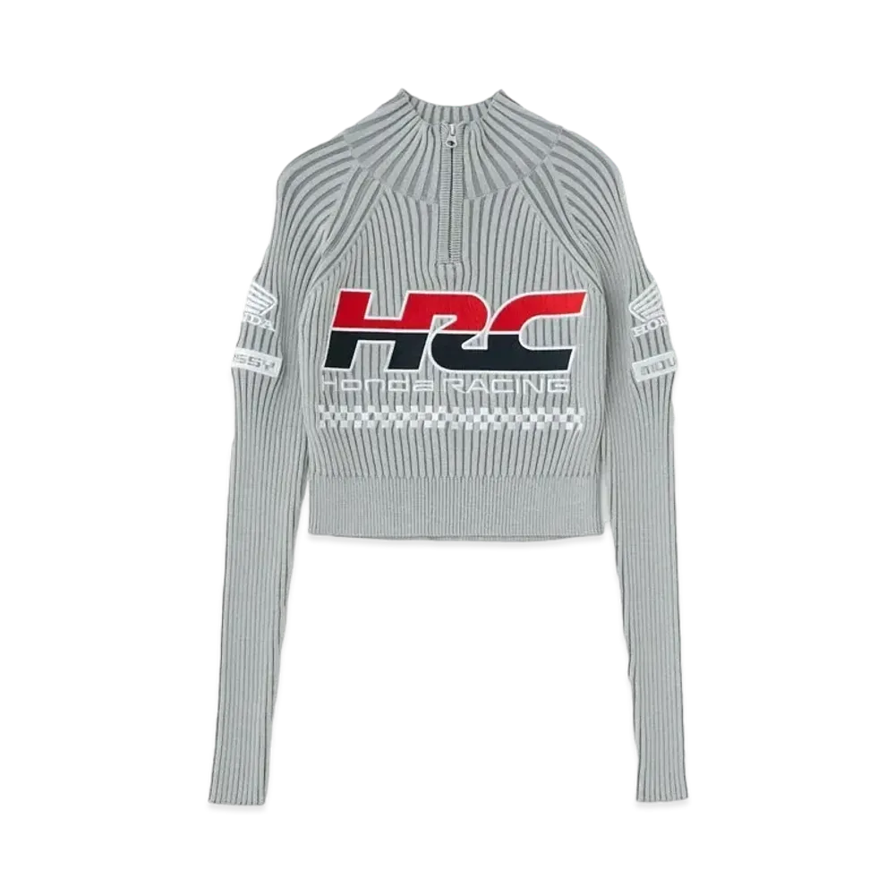 MOUSSY x HONDA Cropped Knit Tops "Gray"