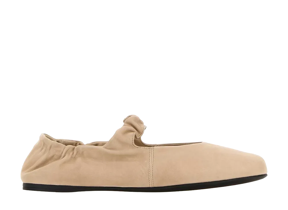 MIU MIU Women's Leather Ballerinas "Beige"