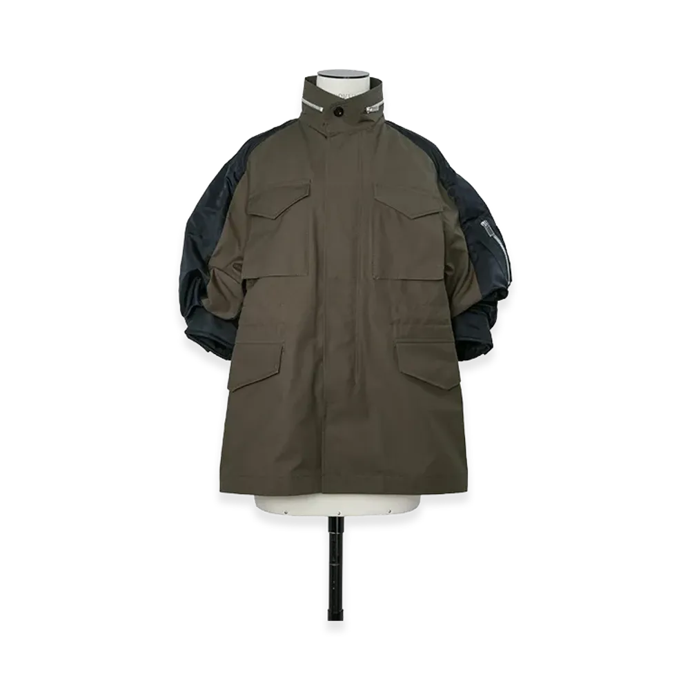 sacai Women's Cotton Weather Jacket "Khaki/Navy"