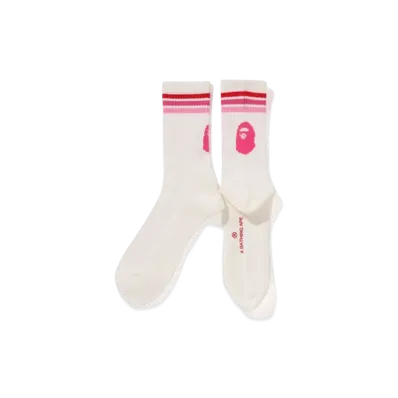 A BATHING APE Bape Line Socks "Pink"