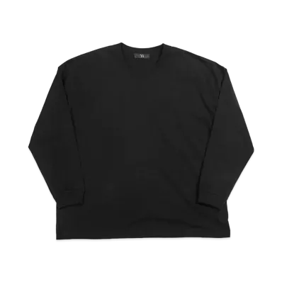 Yohji Yamamoto Y's -ONLINE EXCLUSIVE- Y's LOGO LONG SLEEVE T- SHIRT (WIDE) "Black"