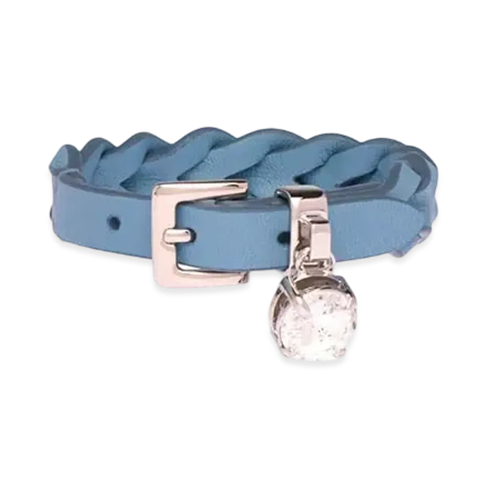 MIU MIU Nappa Leather Bracelet "Light Blue"