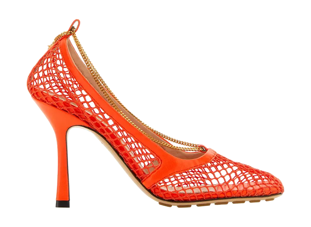 Bottega Veneta Women's Mesh Stretch Pumps "Orange"