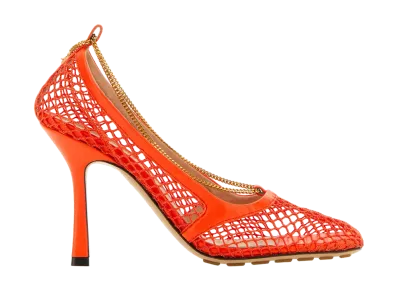 Bottega Veneta Women's Mesh Stretch Pumps "Orange"