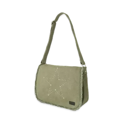 X-Girl Studded Messenger Bag "Olive"