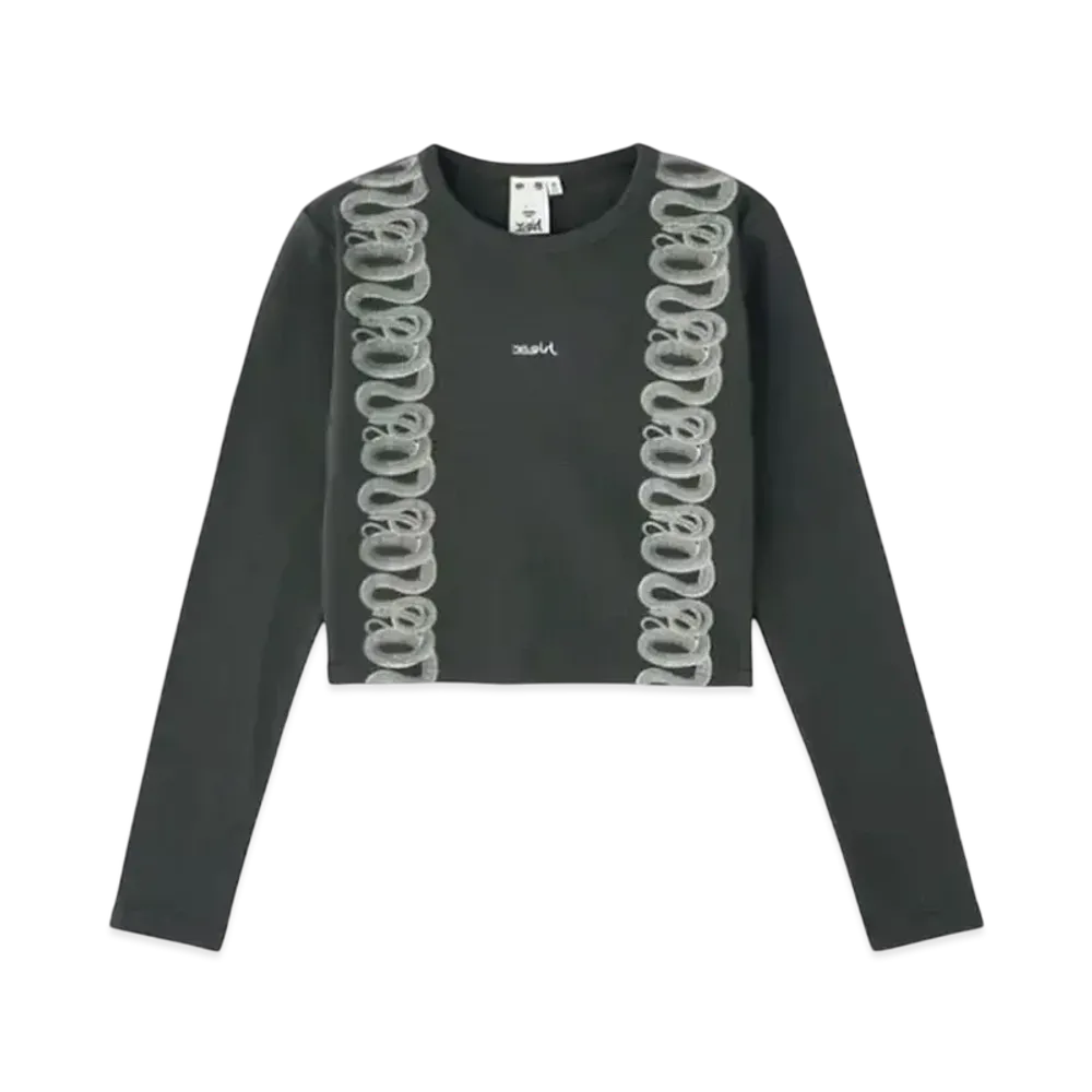 X-girl x HYSTERIC GLAMOUR L/S Compact Top "Black"