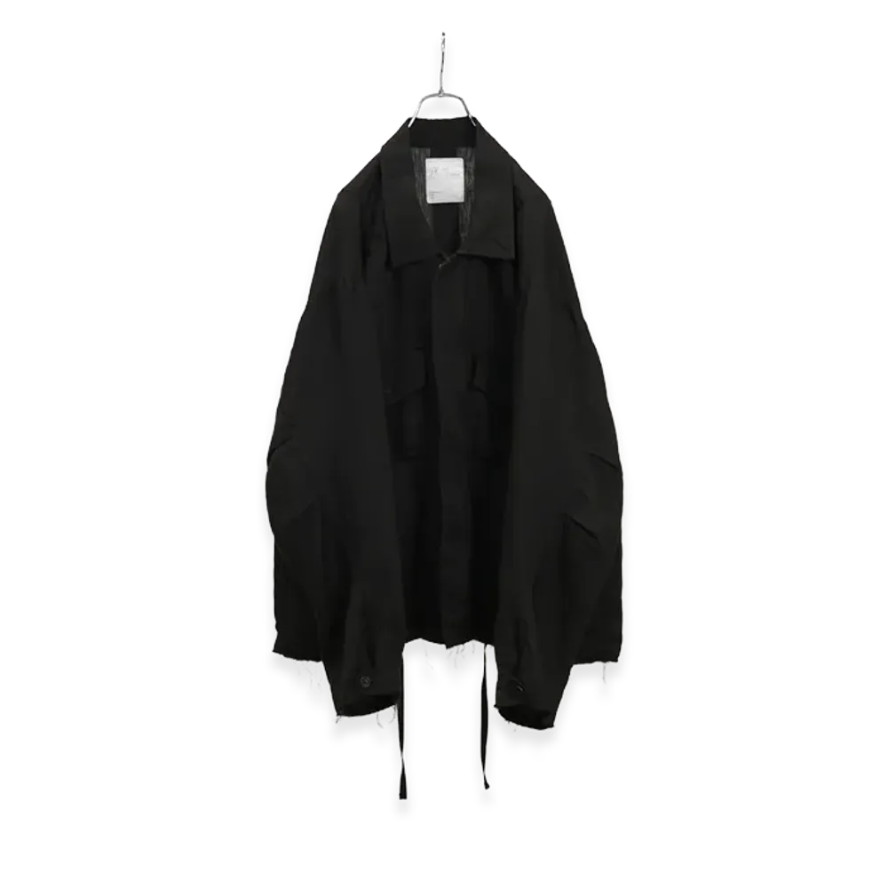 ANCELLM 100/S Linen Field Jacket "Black"