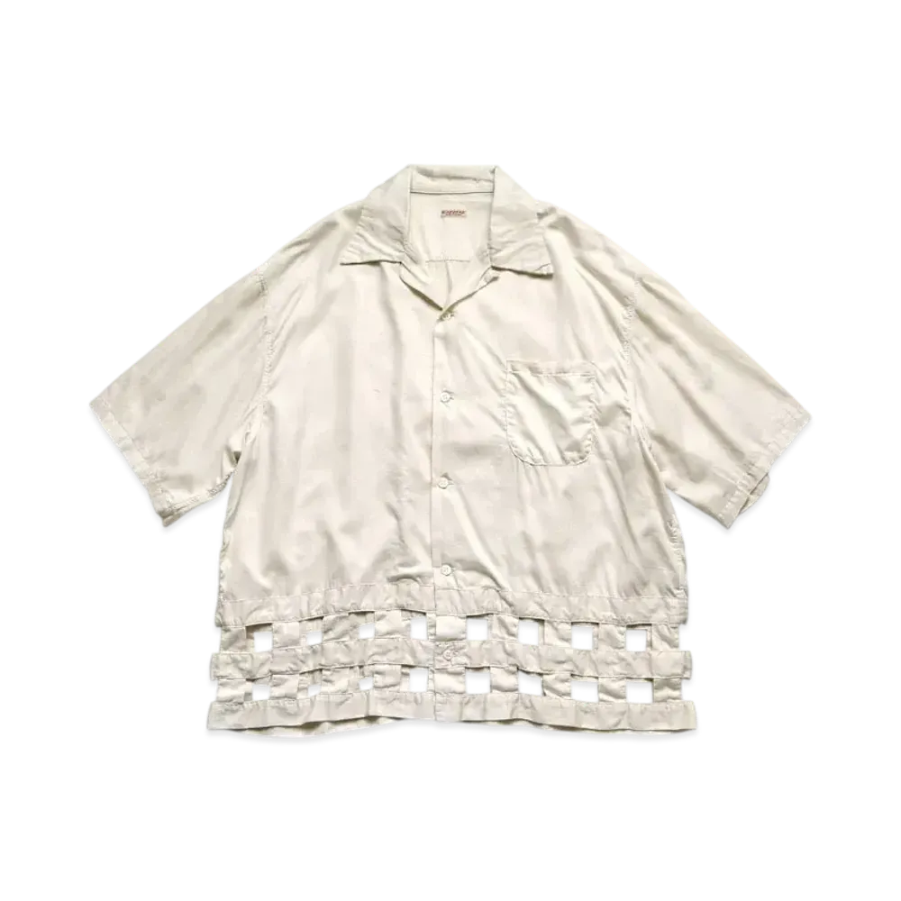 KAPITAL Cotton Satin Wind Pen Aloha Shirt "Kinari"