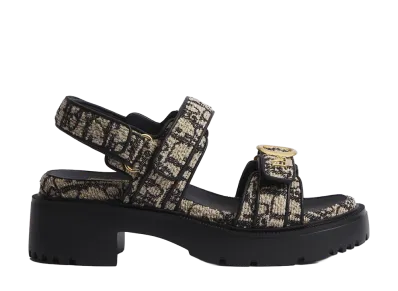Dior Women's Dioriviera MyDior Platform Sandal Dior Oblique Denim "Beige/Black"