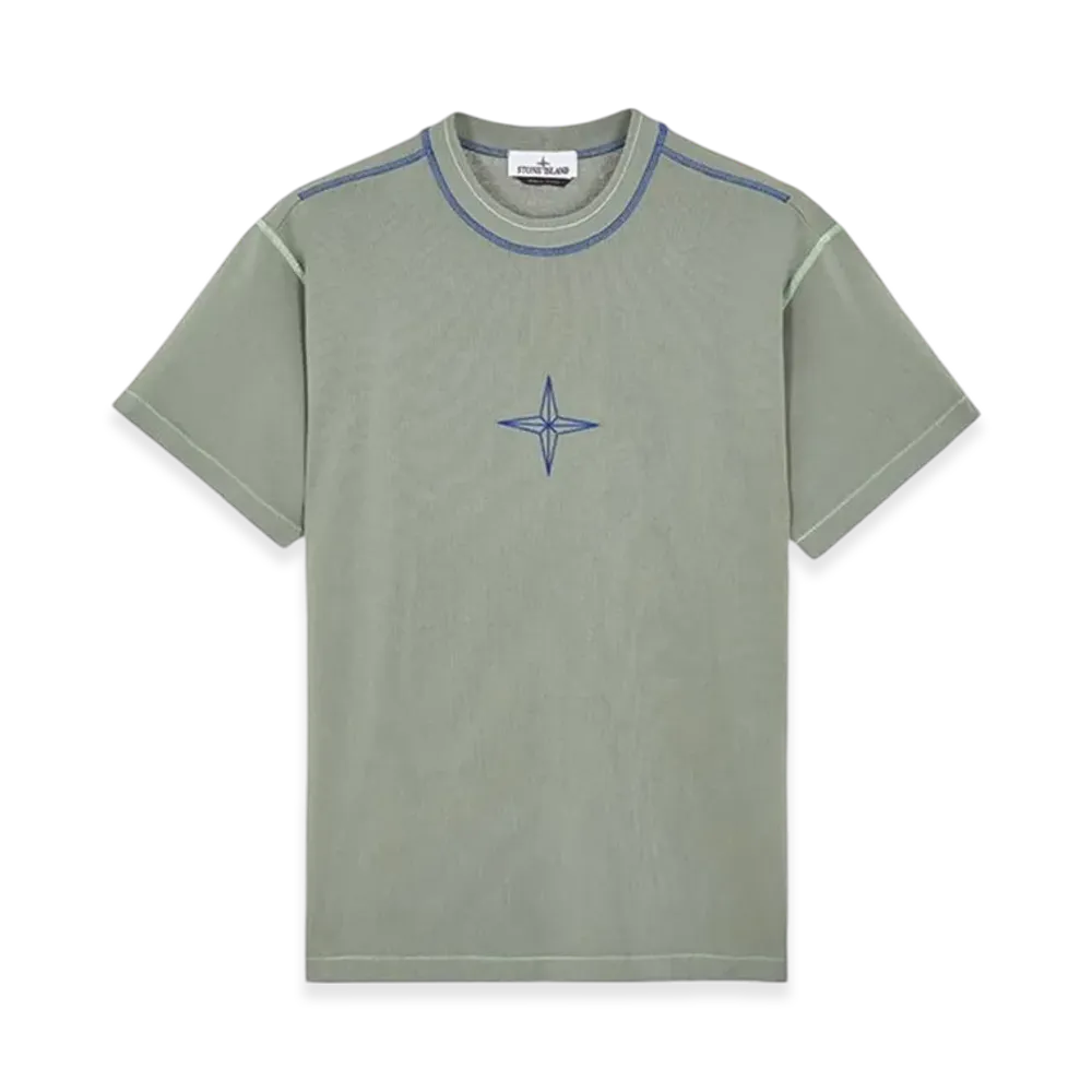 Stone Island 21479 Garment Dyed Short Sleeve T-Shirt - 23FW "Sage Green"
