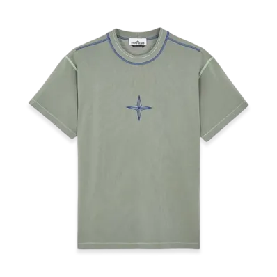 Stone Island 21479 Garment Dyed Short Sleeve T-Shirt - 23FW "Sage Green"