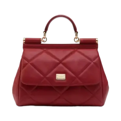 Dolce&Gabbana Sicily Bag Small Matrasse Aria Calfskin "Red"