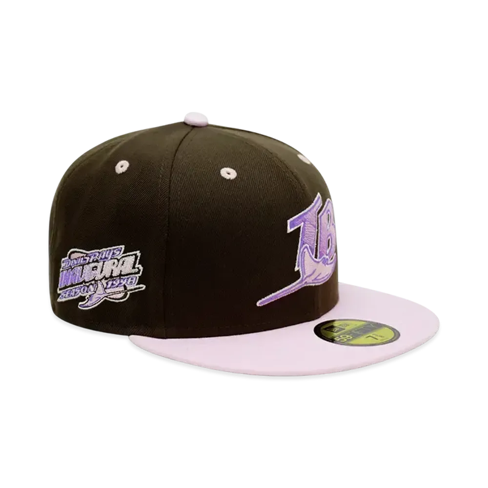 NEW ERA x THE CAP 'SCATTER SWEET' 59Fifty Tampa Bay Rays "Walnut/Pink"