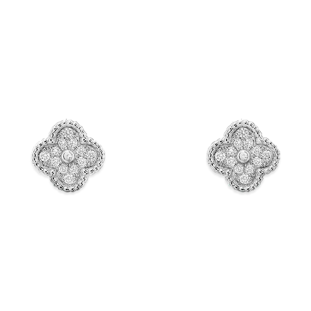 Van Cleef & Arpels Sweet Alhambra earrings "18K White gold/Diamond"