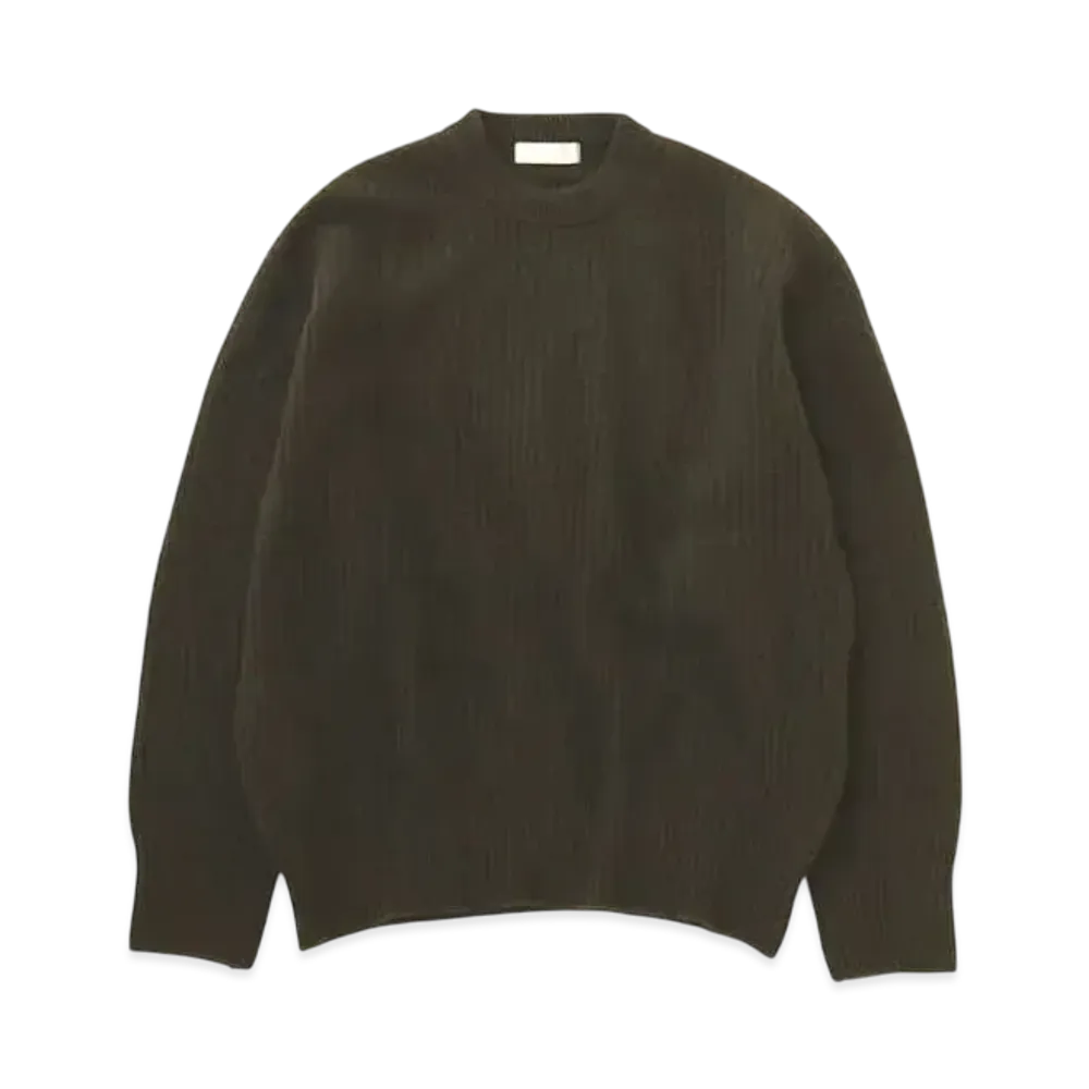 mastermind WORLD Cashmere Needle Punch Crewneck "Olive"