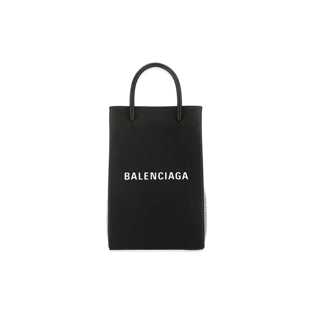 BALENCIAGA Women's Leather Phone Case "Black"