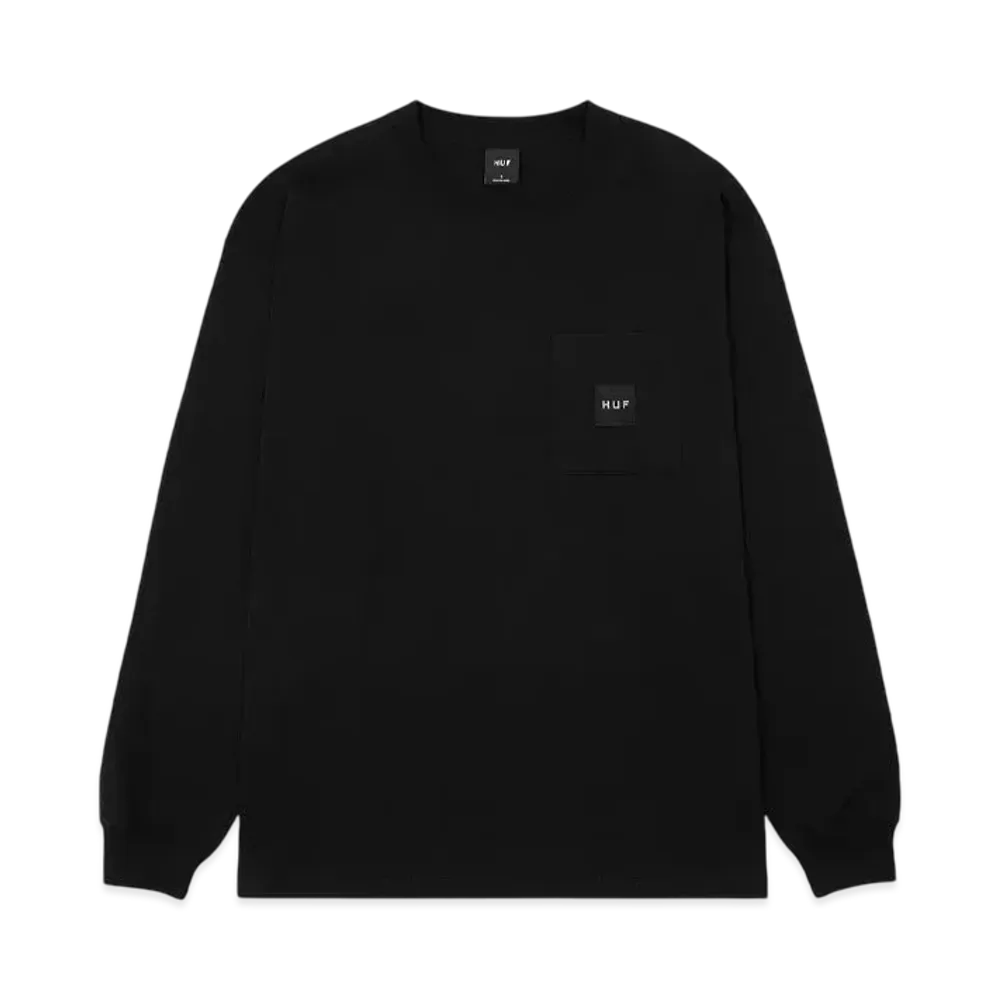 HUF Set Box Logo LS Pocket Tee "Black"