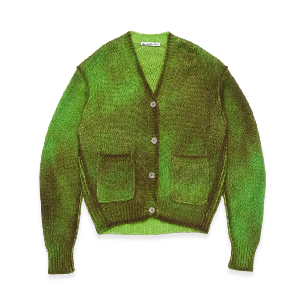Acne Studios Cardigan Sprayed Finish "Bright Green"