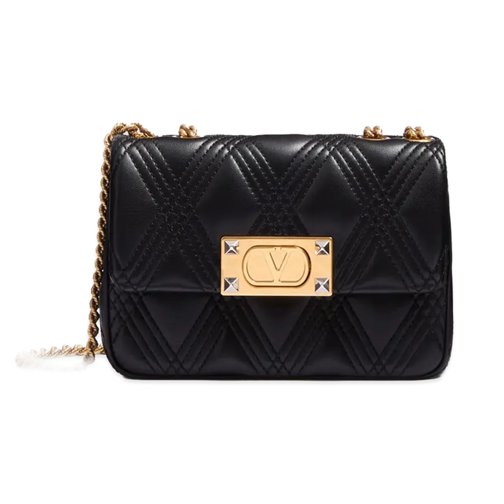 Valentino Women's Small Shoulder Bag Quiltie 67 "Black"