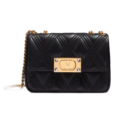 Valentino Women's Small Shoulder Bag Quiltie 67 "Black"