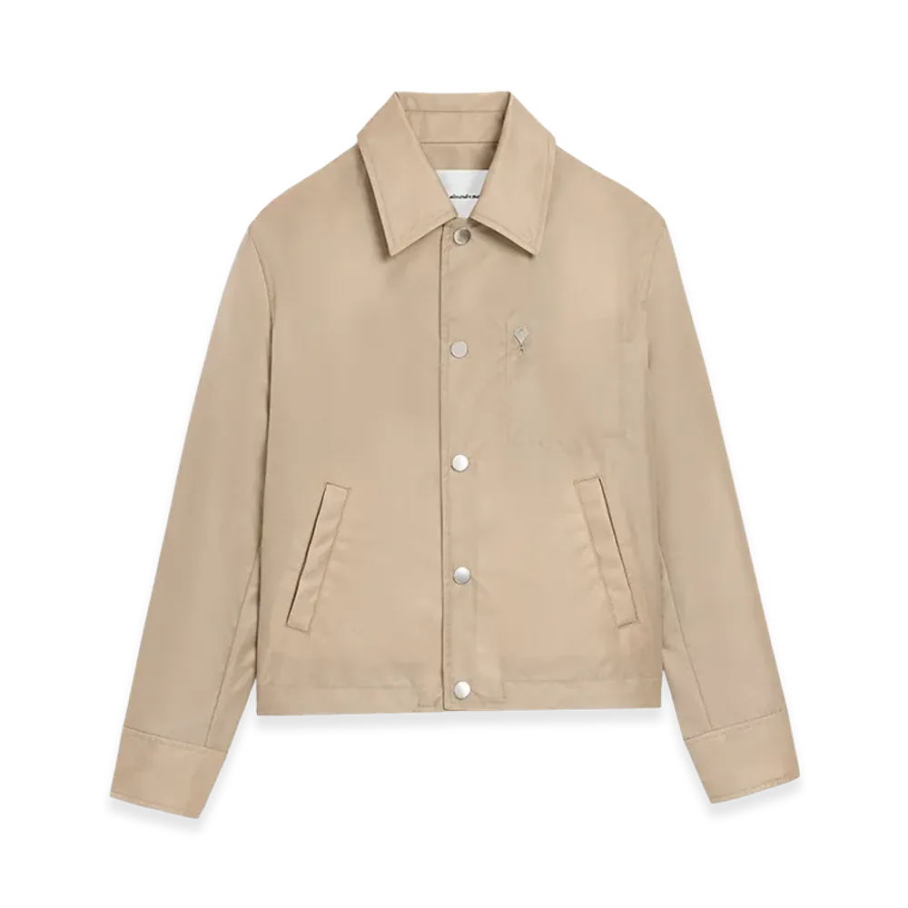 AMI PARIS Nylon Ami De Coeur Stud Buttoned Jacket "Beige"