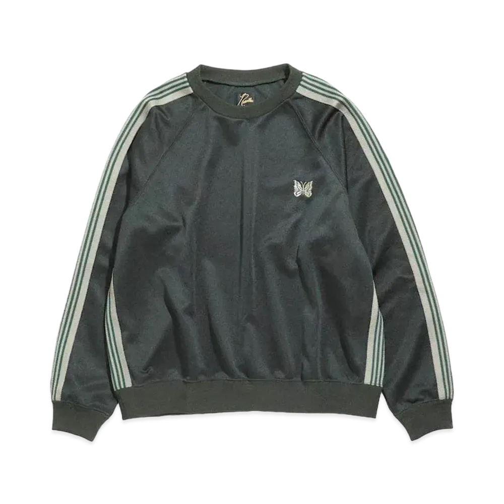 Needles TRACK CREW NECK SHIRT - POLY SMOOTH "Dark Green"