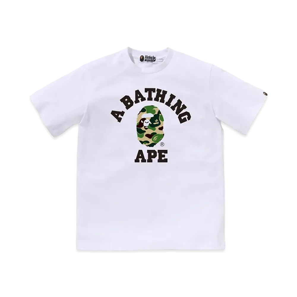 A BATHING APE Kids ABC Camo College Tee "White/Green"