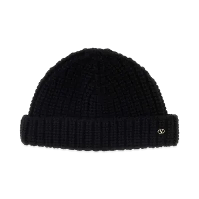 Valentino Wool Beanie Hat "Black"