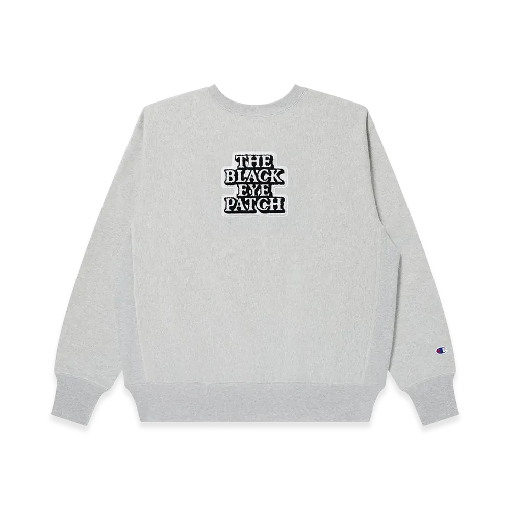 BlackEyePatch x Champion OG Label Crew Sweat "Silver Gray"