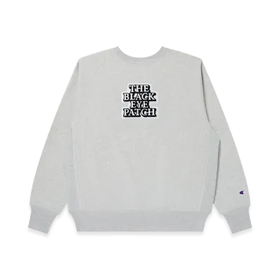 BlackEyePatch x Champion OG Label Crew Sweat "Silver Gray"