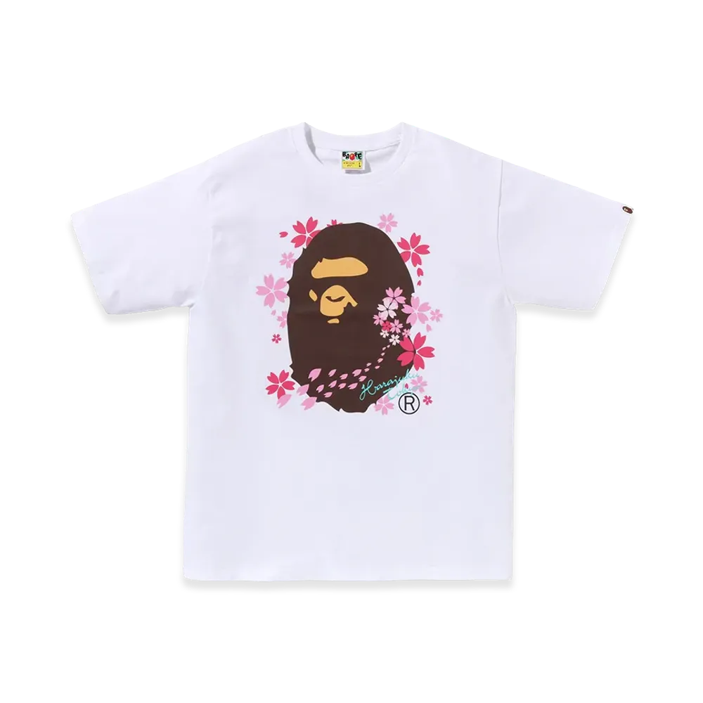 A BATHING APE Sakura Ape Head Tee "White"