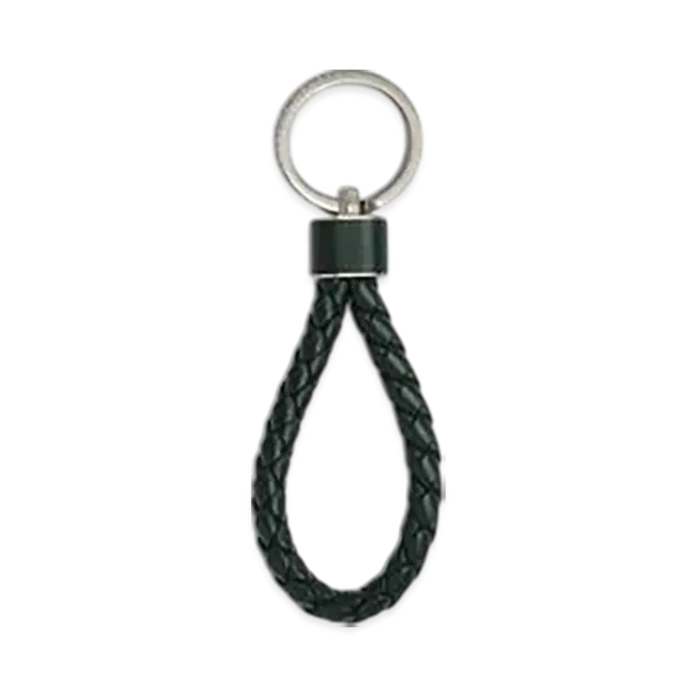 Bottega Veneta Intreccio Key Ring "Inkwell"