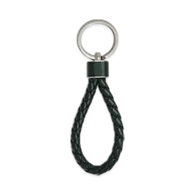 Bottega Veneta Intreccio Key Ring "Inkwell"