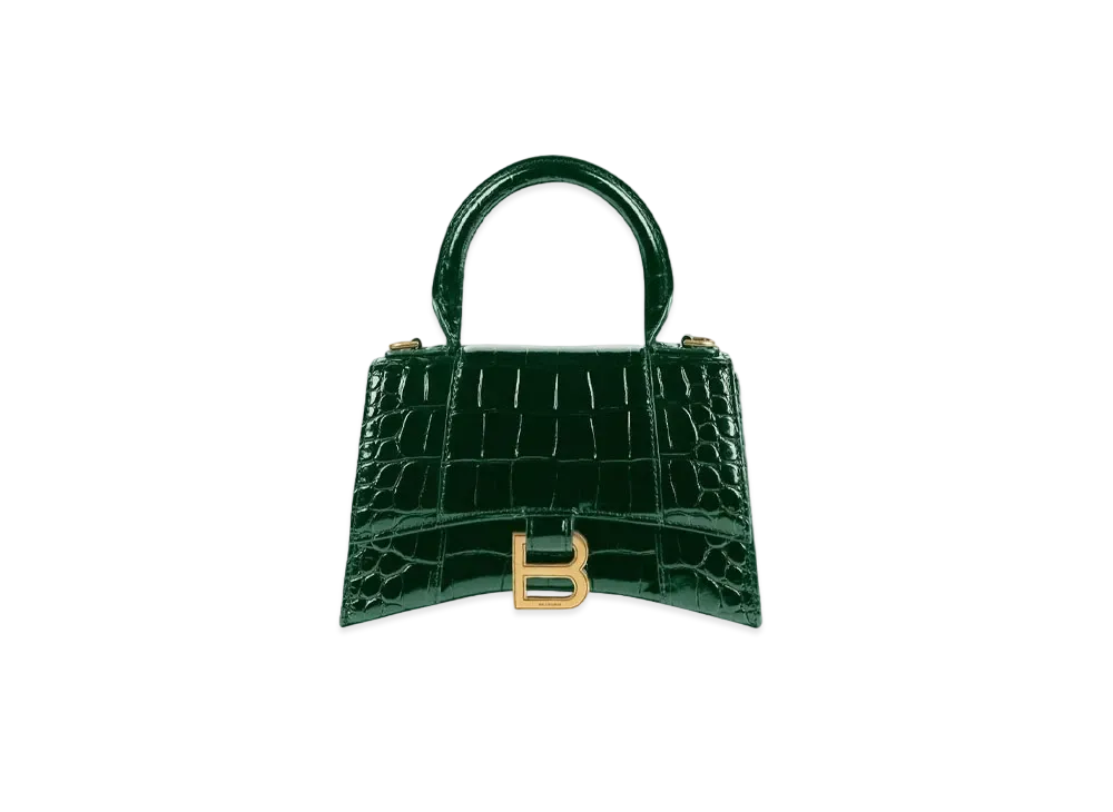 BALENCIAGA Women's Hourglass XS Top Handle Bag "Forest Green"