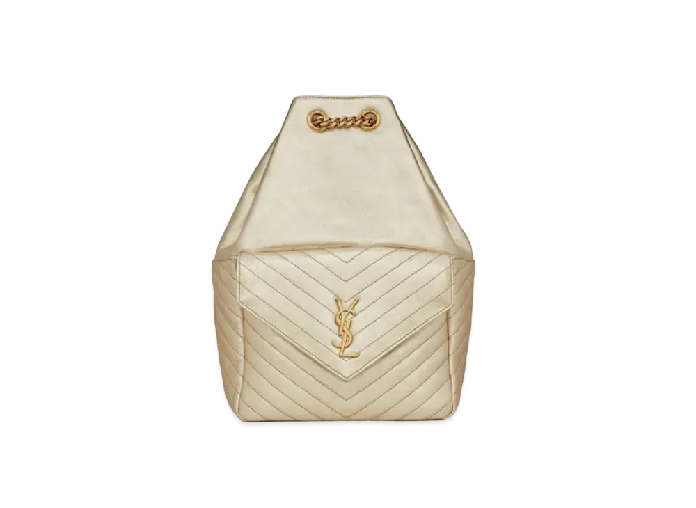 SAINT LAURENT Joe Backpack In Lame Leather "Pale Pink"